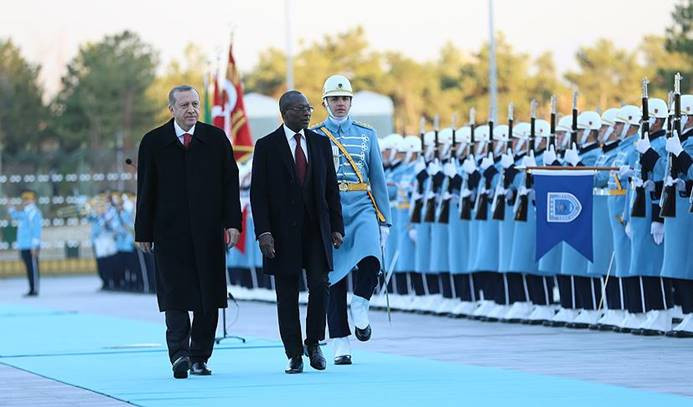 Erdoğan, Talon'u resmi törenle karşıladı