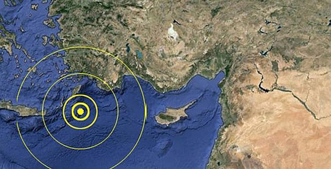 Akdeniz'de 4.4'lük deprem