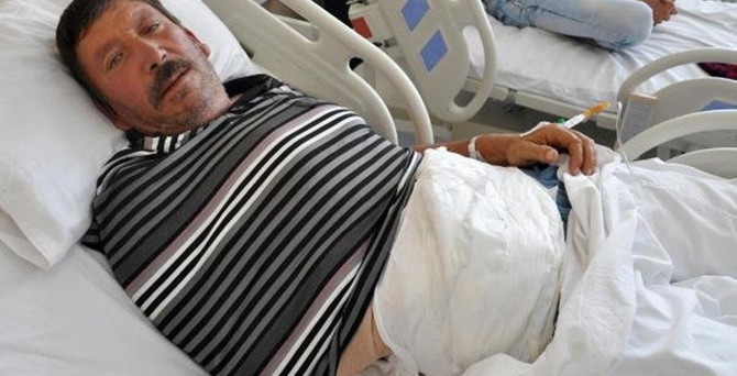 Kopan parmağı karnına dikildi