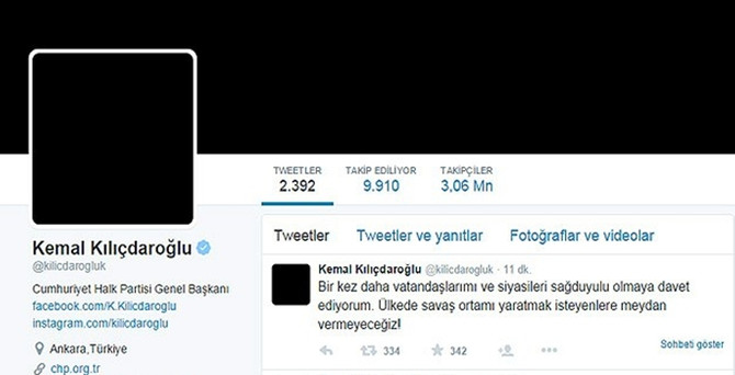 Kılıçdaroğlu'ndan siyah profil fotoğrafı