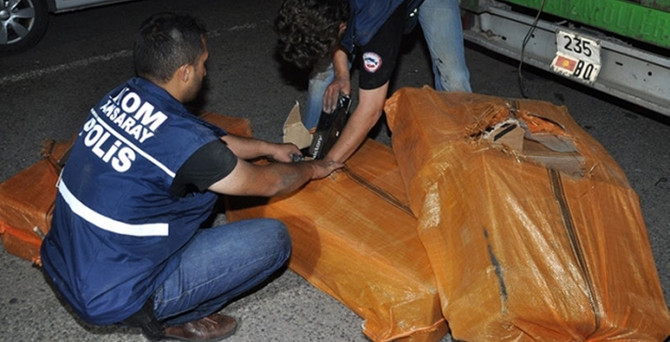 Aksaray'da kaçak sigara operasyonu
