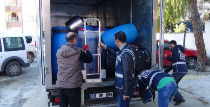 Tekirdağ'da 264 litre sahte rakı ele geçirildi