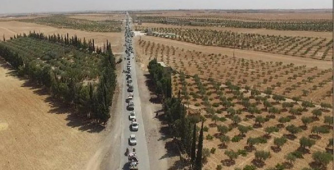 IŞİD'liler, Münbiç'ten kaçarken görüntülendi
