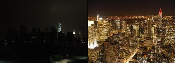New York karanlık kente dönüştü