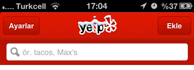Yelp, artık Türkçe!