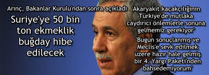 Suriye'ye 50 bin ton ekmeklik buğday hibe edilecek