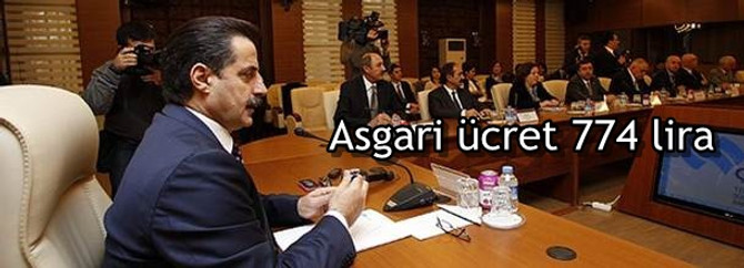 Asgari ücret 774 lira