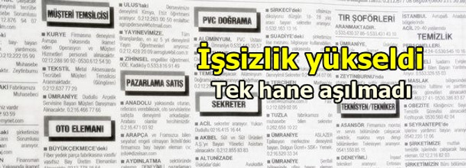 İşsizlik arttı ama tek hanede kaldı