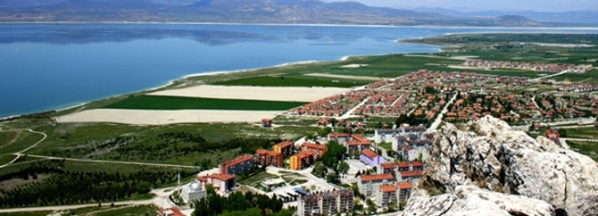 Göl kurumasın diye 39 bin lavanta fidanı diktiler