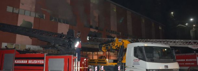 Karaman'da bisküvi fabrikasında yangın