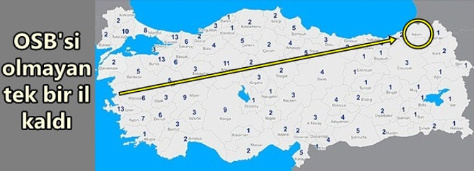 OSB'si olmayan tek bir il kaldı