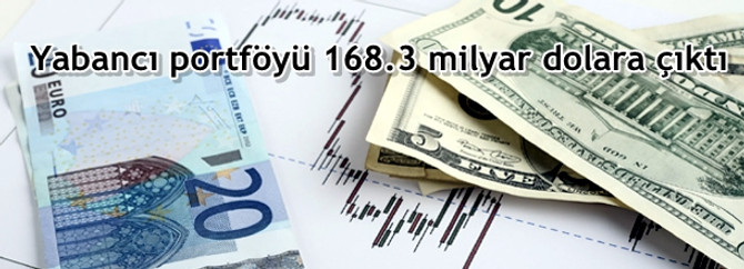 Yabancı portföyü 168.3 milyar dolara çıktı