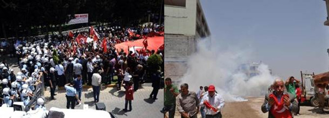 Reyhanlı'da polis göstericilerle çatıştı