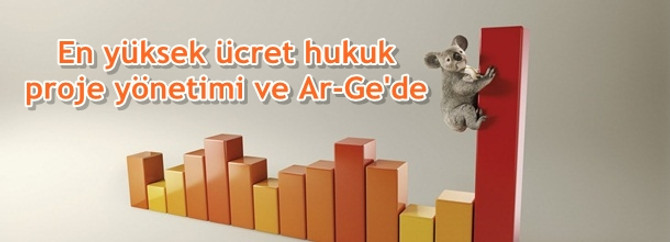 En yüksek ücret hukuk, proje yönetimi ve Ar-Ge'de