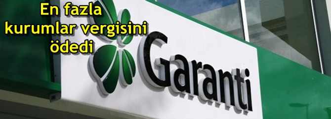 En fazla kurumlar vergisini Garanti Bankası ödedi