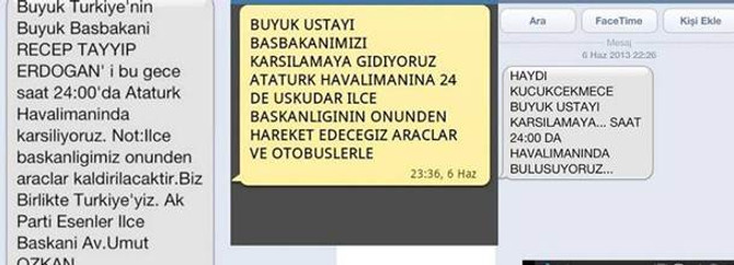 Geziciler tweet ile AK Partililer SMS ile