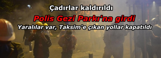 Gezi Parkı'na müdahale