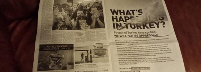 The Times'taki ilana karşı bildiri