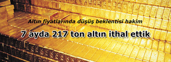 7 ayda 217 ton altın ithal ettik