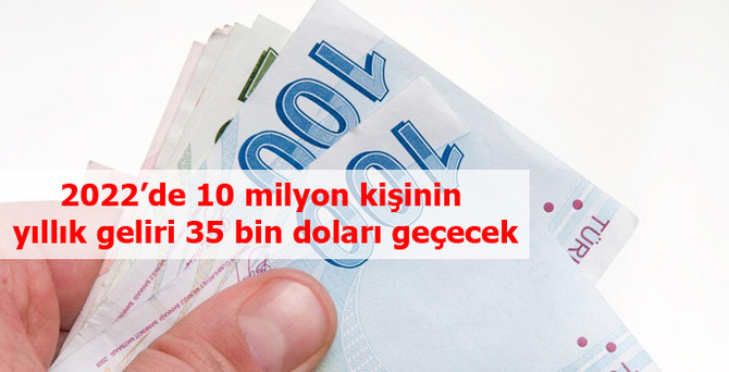 2022’de 10 milyon kişinin yıllık geliri 35 bin doları geçecek