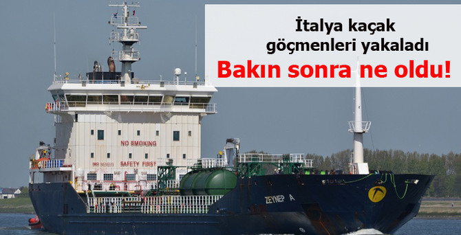 96 göçmeni Türk gemisine emanet ettiler