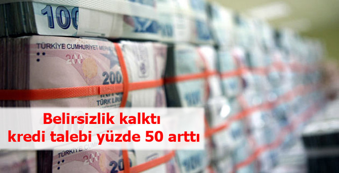 Belirsizlik kalktı, kredi talebi yüzde 50 arttı