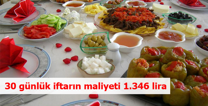 'İftar sofrasının maliyeti' 1.346 lira