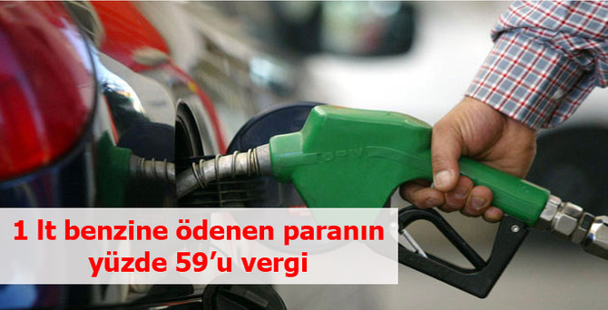 1 lt benzine ödenen paranın yüzde 59’u vergiye gidiyor