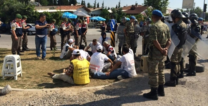 Sütaş grevine jandarma müdahalesi