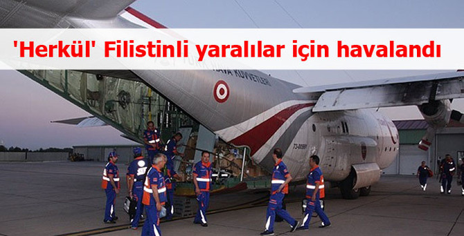 'Herkül' Filistinli yaralılar için havalandı