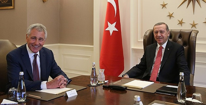Cumhurbaşkanı Erdoğan Hagel'i kabul etti