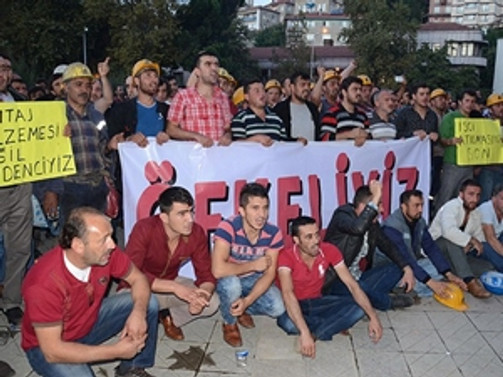 Maden işçileri oturma eylemi başlattı