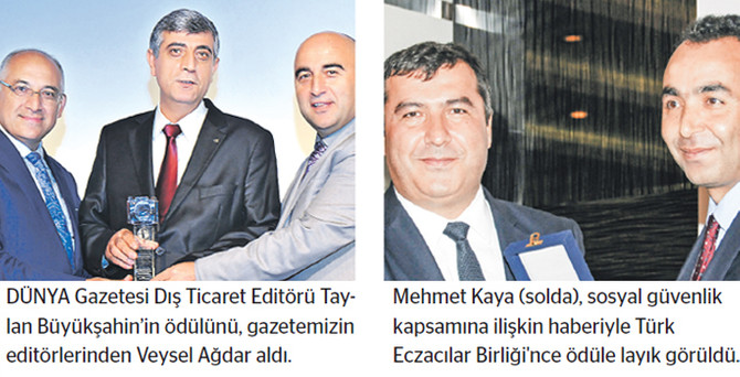 DÜNYA Gazetesi'ne iki ödül birden