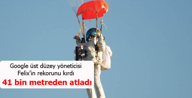Google'un patronundan uzaydan atlayış rekoru