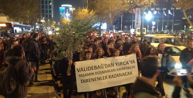 Termik santrale zeytin dallı protesto
