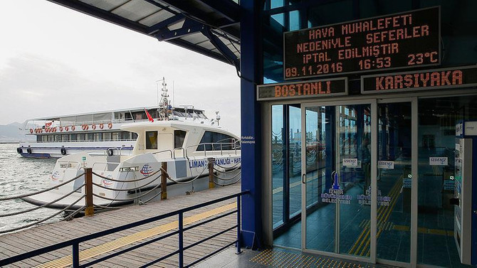 İzmir'de vapur ve feribot seferleri iptal