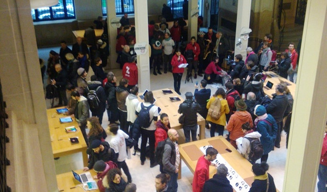 Paris'teki Apple mağazasına vergini öde baskını