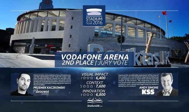 Vodafone Arena dünyanın en iyi stadı seçildi