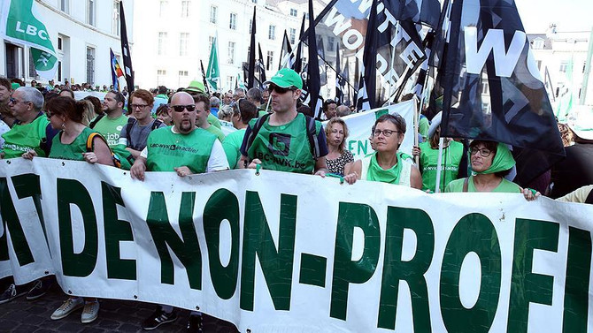 Brüksel’de çalışanlardan hükümete protesto