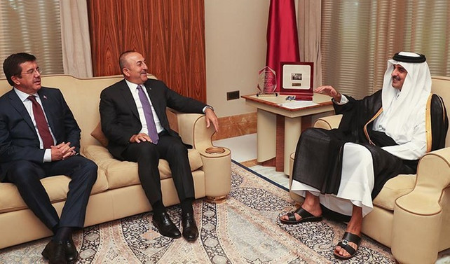Çavuşoğlu ve Zeybekci, Katar Emiri ile görüştü