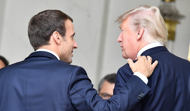 Macron, Trump'la görüştü
