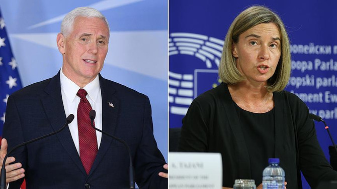 Pence ile Mogherini'den Kıbrıs müzakerelerine destek
