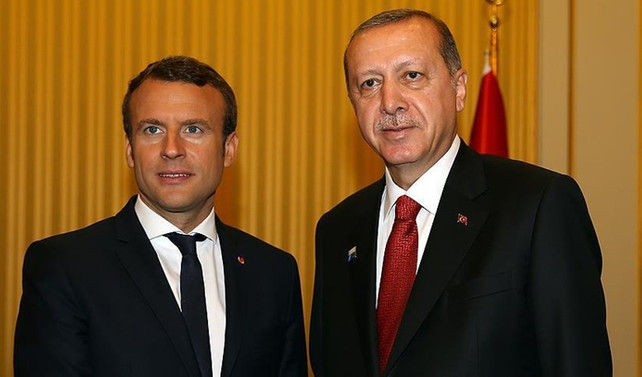 Erdoğan, Macron ile görüştü