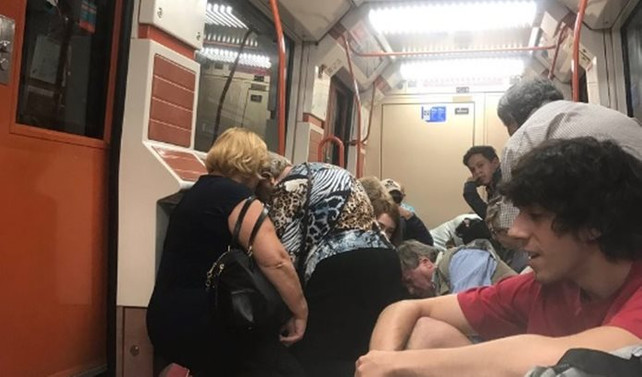 Madrid metrosunda silah sesleri
