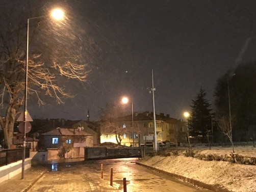 Edirne'de kar yağışı başladı