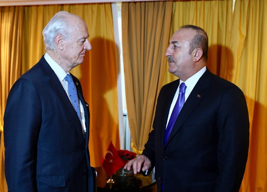 Çavuşoğlu, BM Suriye Özel Temsilcisi Mistura ile bir araya geldi