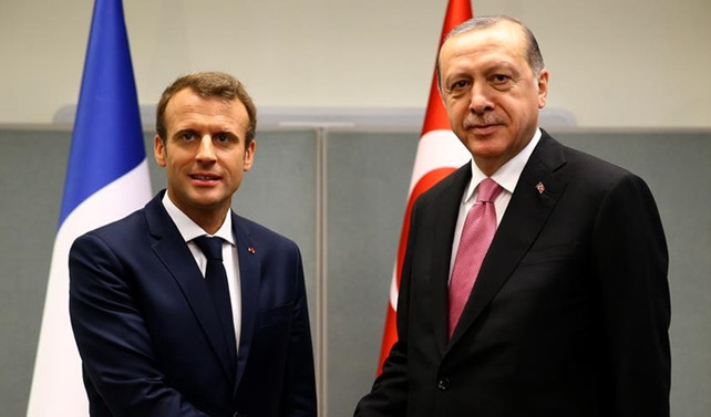 Erdoğan, Macron ile görüştü