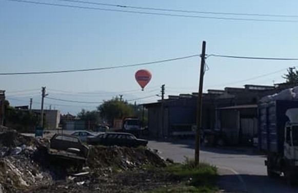 Sıcak hava balonu, hava muhalefeti nedeniyle sürüklendi