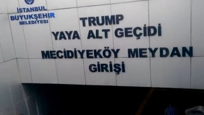 Trump'ın adı alt geçitten kaldırıldı