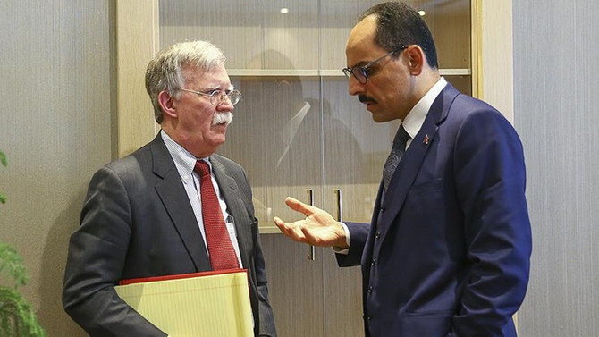 Kalın, Trump'ın danışmanı Bolton ile görüştü